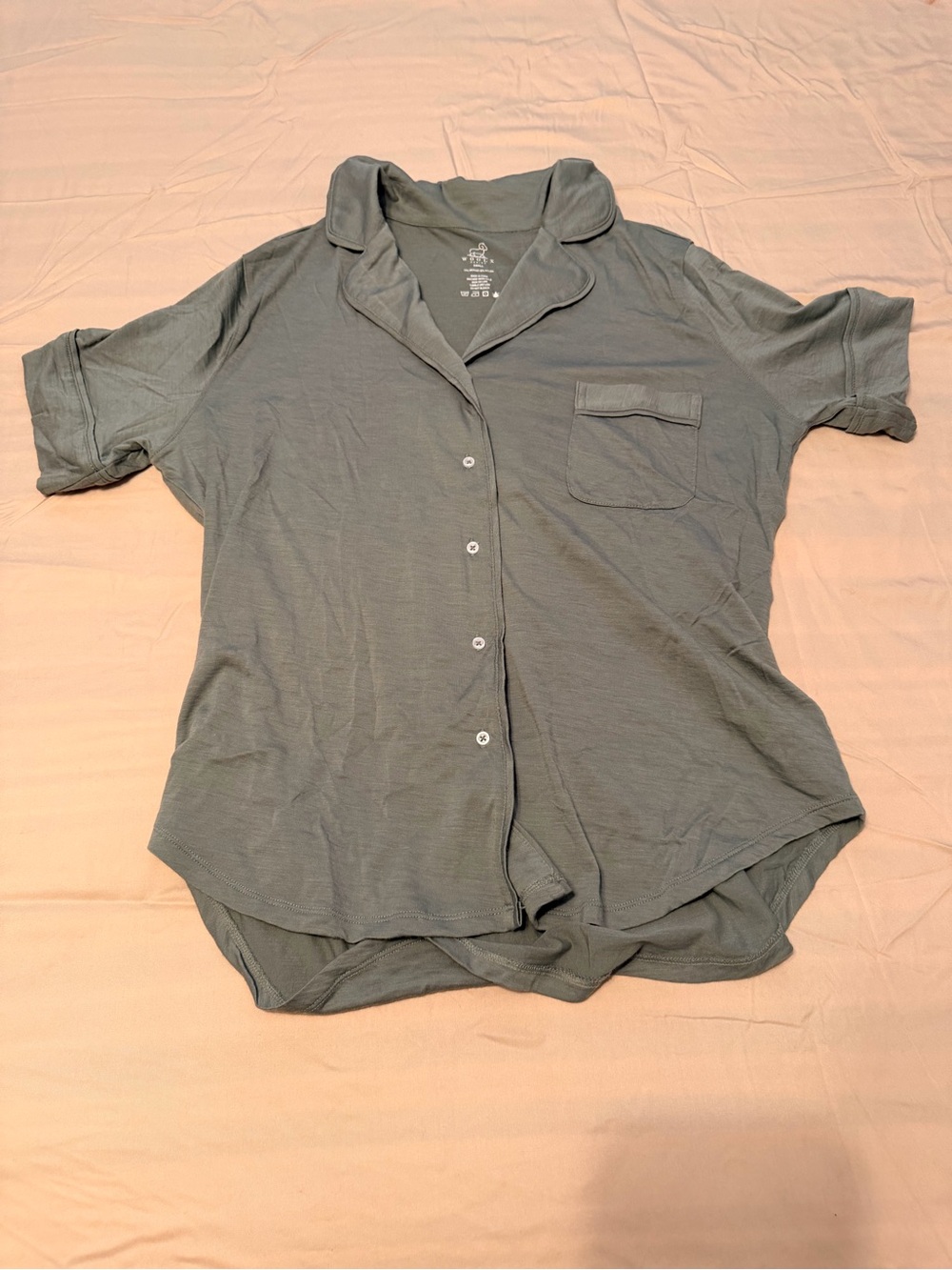 Woolx Women’s Short-Sleeve Button Front Pajama Top